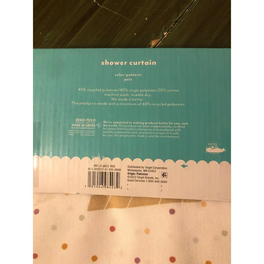Pillowfort NWT Pals Design/Pattern Shower Curtain 72x72